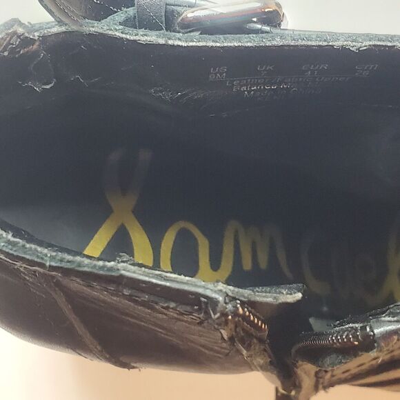 Sam Edelman Boots Womens Sz 9 Kenley High Heels Ankle Booties Black Leather Zip - Picture 11 of 13